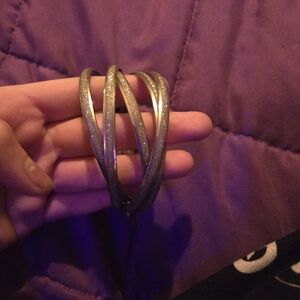 Silver Glitter Bangle Bracelets Costume Jewerly Boho Fairycore Indie